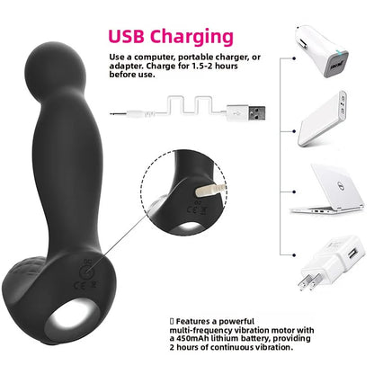 Yan Love Hot 10-Frequency Wireless Remote Control Prostate Massager Anal Plug Silicone ABS PlasticMaterial Black Male