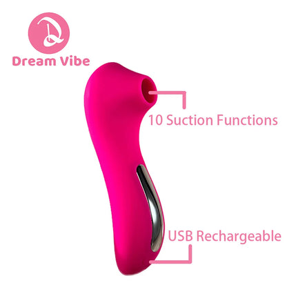 Basic Love By Dream Vibe Pink Suction Vibrator Clit Stimulation for Woman Adult Sex Toy Pleasure Nipple Fun Discreet Toy Gift