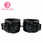 Diamond Texture Shiny Black Wrist Cuffs Handcuffs by Dream Metal and PU Material Adjustable Buckle Bondage Sex Toy Restaint Fun