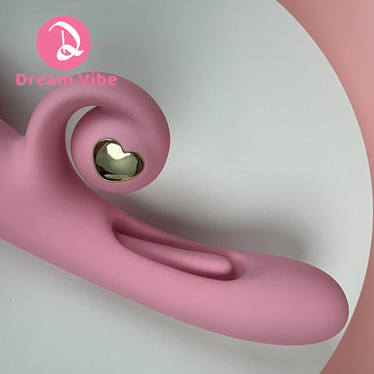 The Snail 3 in 1 Rabbit Vibrator Flexible Clit Fit with Rollable Snail 7 Tongue Flapping 7 Tip Vibration Sex Toy Woman Pleasure