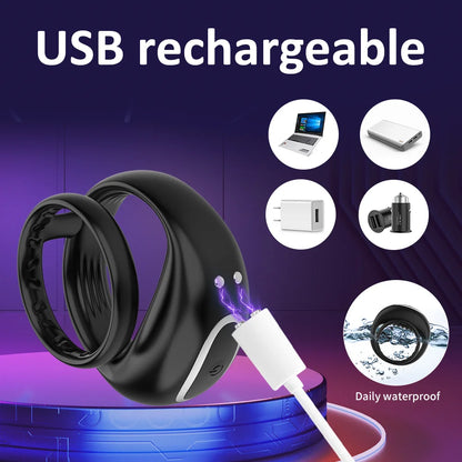 Bluetooth App Remote Control Vibrating Lock Cock Ring Sex Toys for Men Delay Ejaculation Penis Ring Vibrator Erection Products