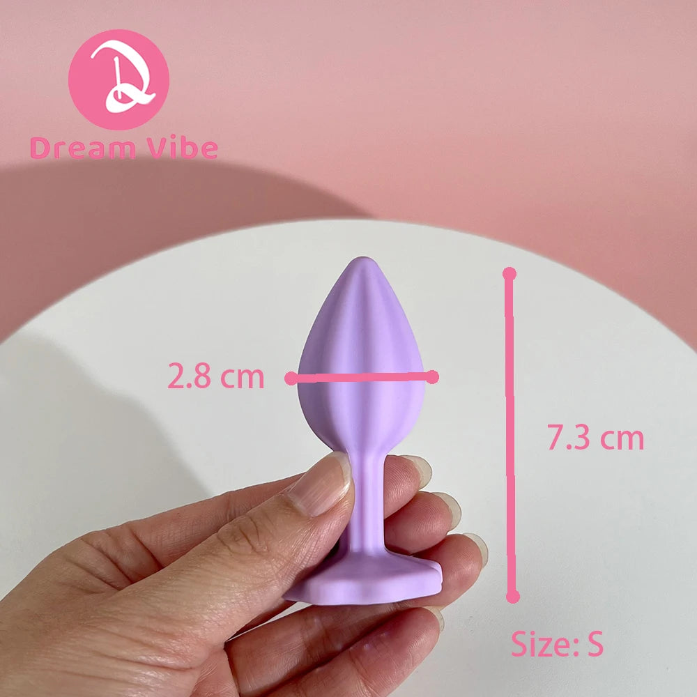 Quincunx Purple Silicone Anal Plug Shiny Gem New Sex Toy for Men Women Pleasure Butt Penetration Prostate Massager 18+ Adult