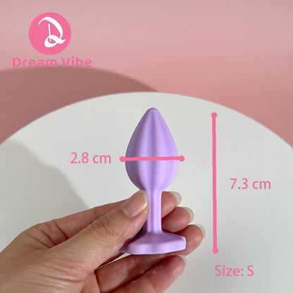 Quincunx Purple Silicone Anal Plug Shiny Gem New Sex Toy for Men Women Pleasure Butt Penetration Prostate Massager 18+ Adult