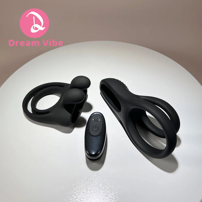 Vibrating Cock Ring Kit 9 Modes Penis Ring Trainer Men Pleasure Ejaculation Delay Male Enhancer Couple Sex Toy Erotic Vibrator