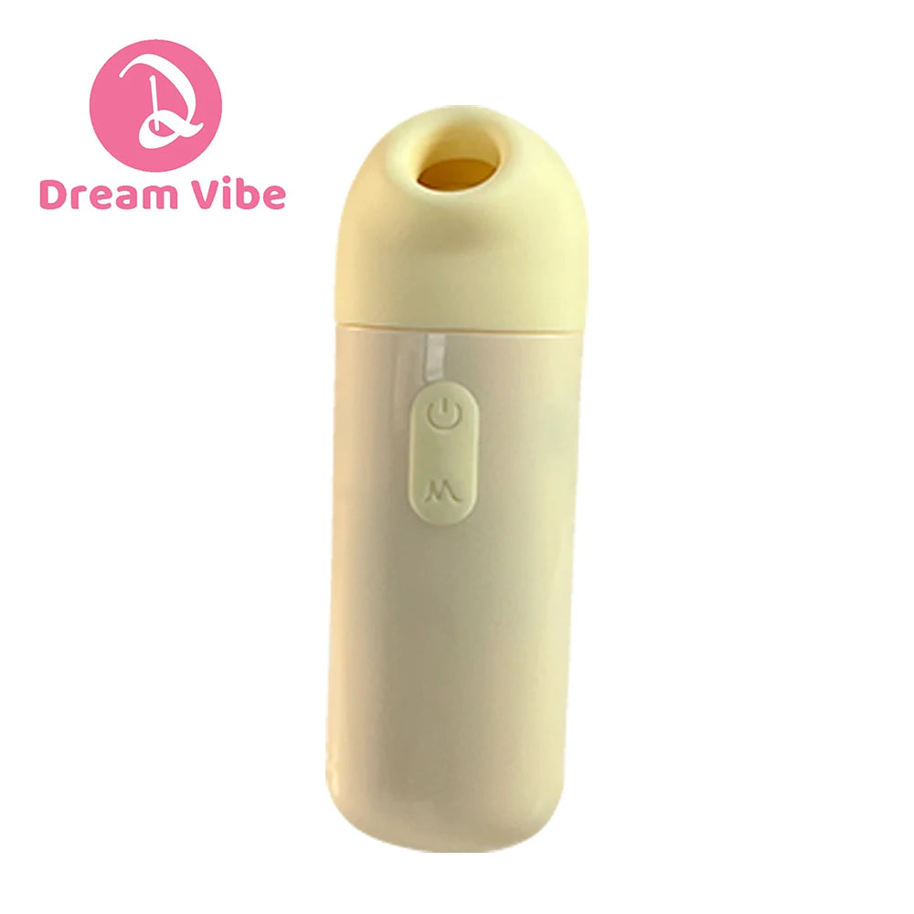 Dream Vibe Lola Lemon 3-1 Mini Sucker 5 Functions of Tapping Suction Vibrating Sex Toy for Woman Clitorial Nipple Stimulation
