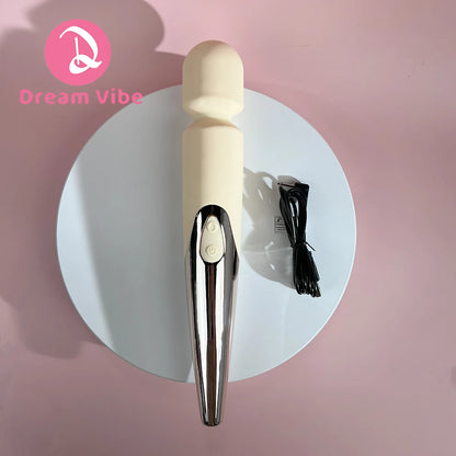 Silicone Yellow and Silver Massage Wand Adult Intimate Pleasure Sex Toy Body Relax Neck Flexible Powerful 10 Modes Penetration