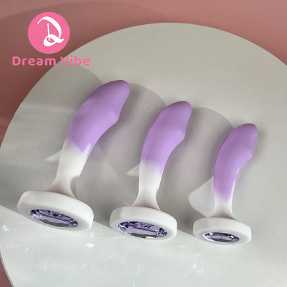 Opal Anal Trainer Kit Shiny Bottom Gem Anal Plug Set Purple and White Prostate Massager Woman Man Need Sex Toy Backdoor Dildo