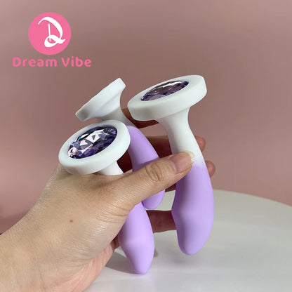 Opal Anal Trainer Kit Shiny Bottom Gem Anal Plug Set Purple and White Prostate Massager Woman Man Need Sex Toy Backdoor Dildo