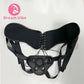 Bondage Full Back Strap-On Harness with 3 O-rings Comptable with Different Size Dildos Adjustable to Fit Hip Size PU Leather