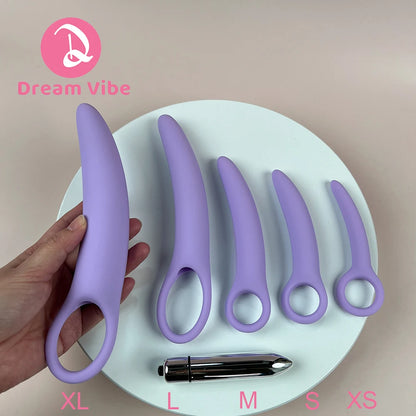 5pcs Vagina Dilator Kit with Vibrating Bullet 10 Vibrations Vaginal Expander Female Dilators Sex Wellness Toy for Woman Pleasure