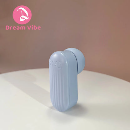 Dream Vibe Echo 2-in-1Mini Sucker Earphone Shaped Yellow Tapping and Sucking Vibrator Sex Toy Woman Nipple Clitorial Massager