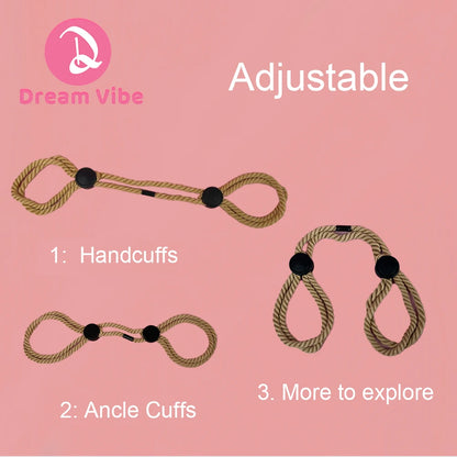 Multi-function Handcuff Ankle Cuff Rope Bondage Couple Sex Play Fun BDSM Adjustable Sexy Restraints Rope 1pc 2pcs Pleasure Toy