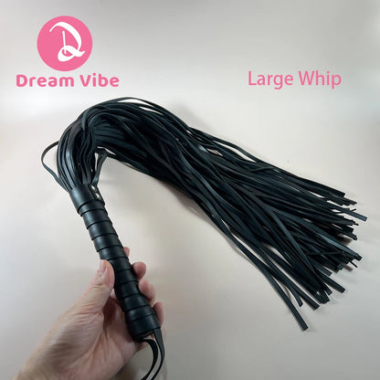 Large Faux Leather Whip Bondage SM Erotic Kinky Sex Game Intimate Play Cosplay Horse Riding Whip Adult Toy Couple Pleasur Fetish