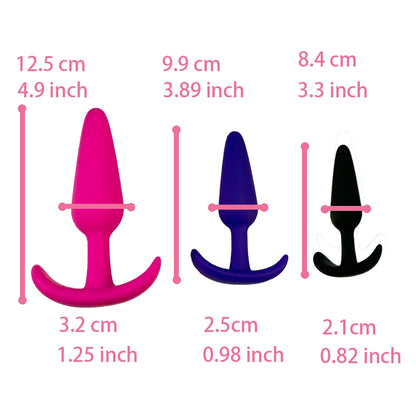 Anchor Away Anal Plug Set Trainer Kit Silicone Prostate Sex Toy Anal Expander Dildo P Spot Stimulate Penatration Masturbation
