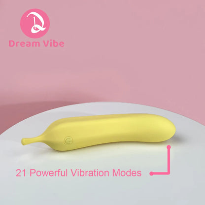 Banana Vibrator Soft Liquid Silicone 21 Powerful Vibrations G Spot Penetration Stimulation Fruit Sex Toy Women Pleasure 18+ Toy