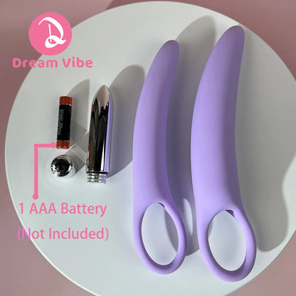 Lavender Pulse Vibrating Silicone Vaginal Dilators 10 Vibration Vaginal Muscle Stretch Regain Penetration Comfort Pleasure Woman