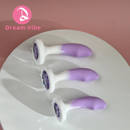 Opal Anal Trainer Kit Shiny Bottom Gem Anal Plug Set Purple and White Prostate Massager Woman Man Need Sex Toy Backdoor Dildo