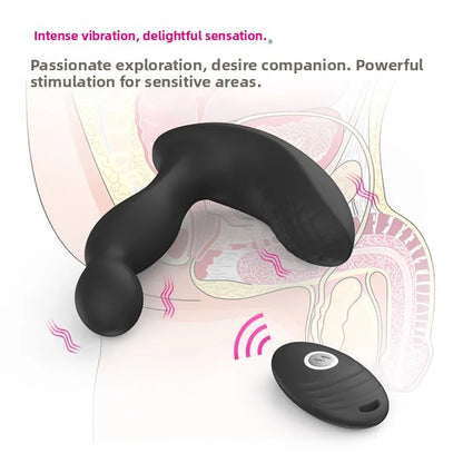 Yan Love Hot 10-Frequency Wireless Remote Control Prostate Massager Anal Plug Silicone ABS PlasticMaterial Black Male