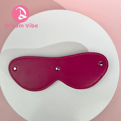 Elastic Band Faux Leather Blindfold PU Rivet Eye MasK Bondage Sex Toy Erotic Cosplay Unisex Couple Toy Romantic Gift Women Men