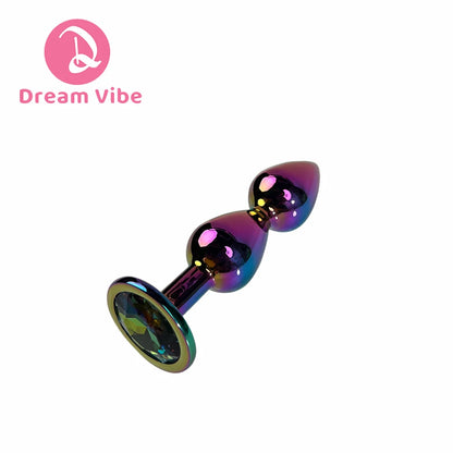 Triple Heart Anal Plug Sex Toy for Men Couple Pleasure Shiny Gem Bottom Metal Butt Plug Dildo Penetration Anal Expander 18+ Toy