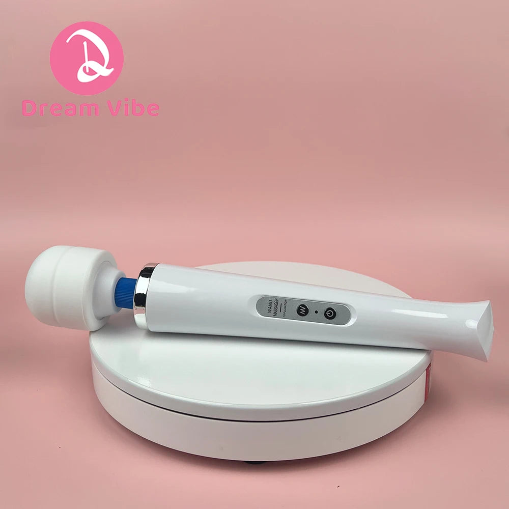 Rechargeable Mega Wand Classical Intimate Vibrator 10 Modes White Sex Toy Woman Flexible Body Massager Penetration Sex Gift