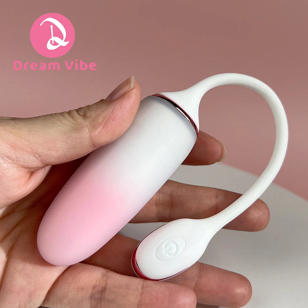 Gradient Pink Dream Bullet Egg Vibrator Dual Density Silicone 8 Poweful Vibrations Female Sex Toy Love Eggs G Spot Penetration