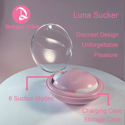 Luna Sucker Air Pulse Clitoral Vibrator by Dream Vibe Discreet Case 6 Suction Modes Sex Toy for Woman Deluxe Girl Pleasure Gift