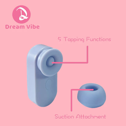 Mini Earphone Tapping Vibrator with Suction Head 5 Modes Clit and Nipple Stimulation Women's Sex Toy Girl Pleasure Romantic Gift