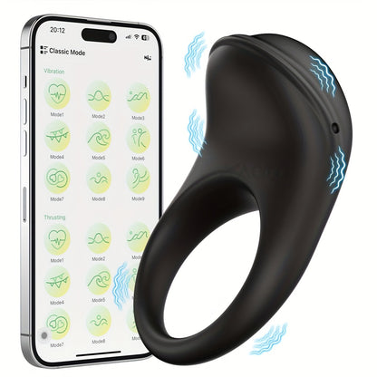 Dolphin lock sperm ring, new shape strong vibration motor, 9 frequency vibration multi-point stimulation, APP control male sex toy ring, adult products, silicone material