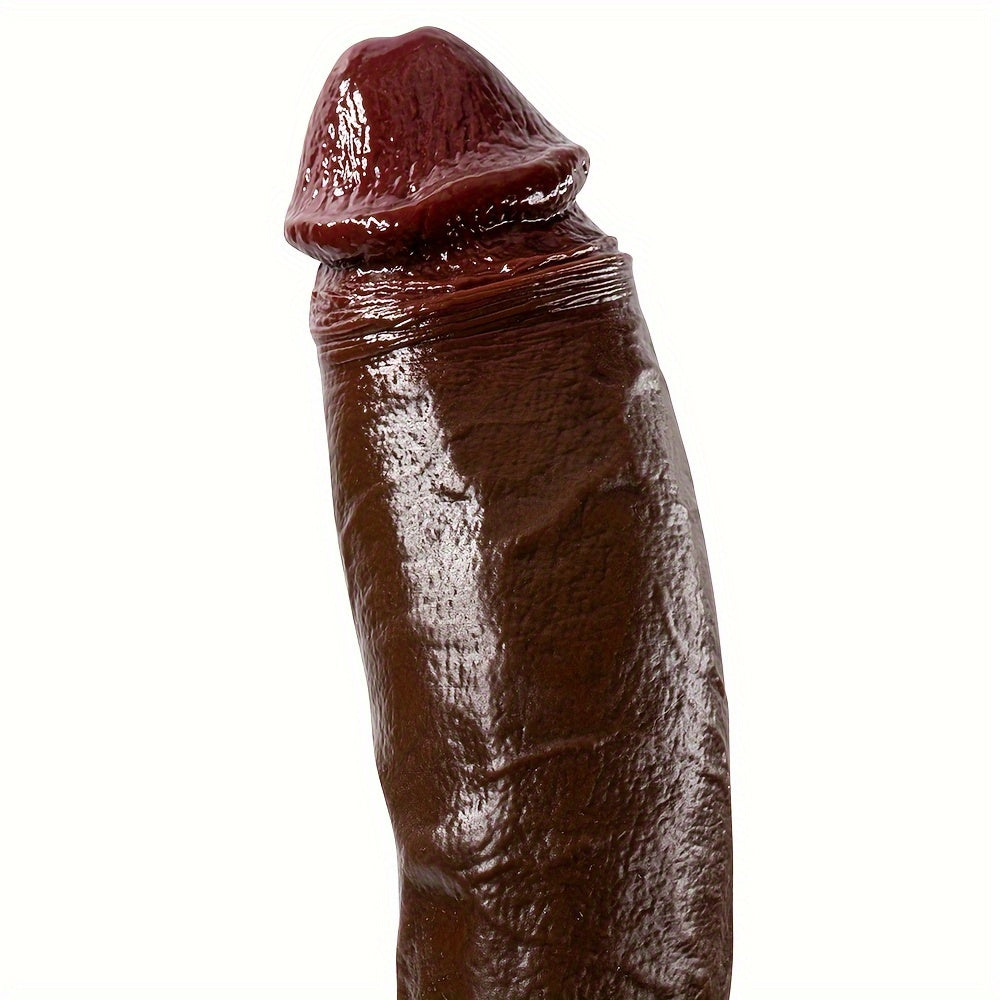 Multi-Size Black Liquid Silicone Female Dildo, Realistic Super Thick Male Cock, Soft Silicone Self-Pleasure Bar, Strong Suction Cup, Adult Sensual Toy, with No Battery Required for Men and Women