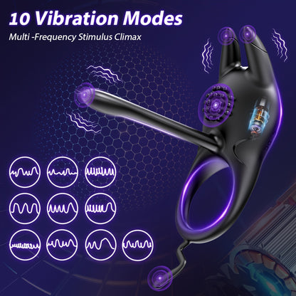 Vibrator Penis Ring Sex Toys - 2in 1 Vibrator Cock Ring With 10 Modes Vibrator, Silicone Adult Toy For Male Sex Toy For Couples, Adult Sex Toys For Couples