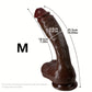Multi-Size Black Liquid Silicone Female Dildo, Realistic Super Thick Male Cock, Soft Silicone Self-Pleasure Bar, Strong Suction Cup, Adult Sensual Toy, with No Battery Required for Men and Women