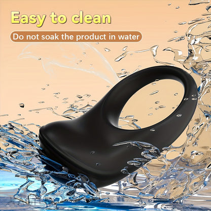 Dolphin lock sperm ring, new shape strong vibration motor, 9 frequency vibration multi-point stimulation, APP control male sex toy ring, adult products, silicone material