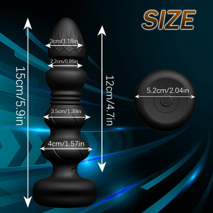 Dual Motor Vibrating Anal Plug with Prostate Massager - Silicone Latex Non-Waterproof Anal Toy for Men and Women, Rechargeable Nickel Battery Powered, 500mAh - Wireless G-Spot Stimulator with 2 Modes