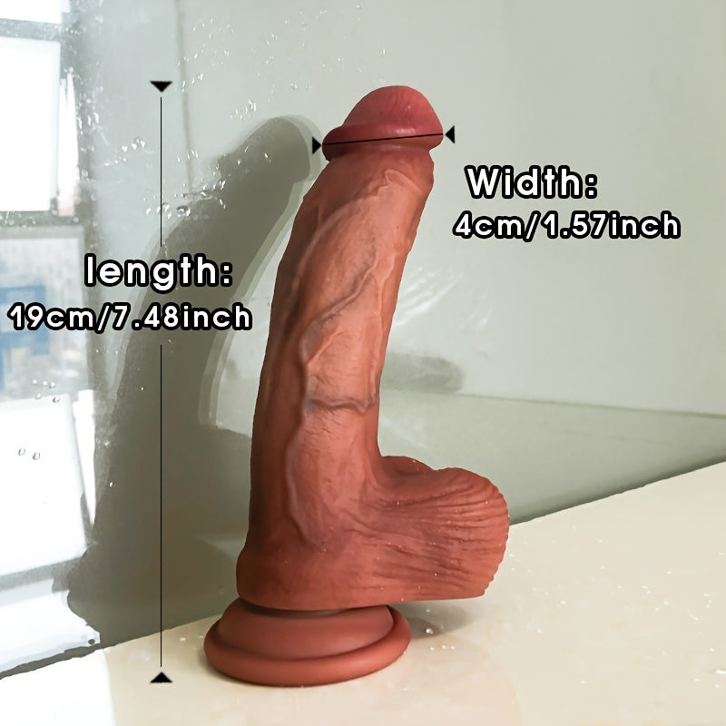 Simulation Penis Soft Liquid Silicone Dildo Unisex Adult Sex Toys Realistic Dildo Flexible G-Spot Anal Plug Anal Plug Vaginal Stimulation Dildo Adult Couple Flirting Toys with Suction Cup for Hands-Free Games, Adult Products