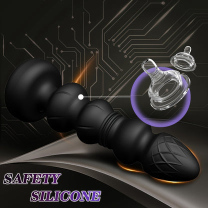 Dual Motor Vibrating Anal Plug with Prostate Massager - Silicone Latex Non-Waterproof Anal Toy for Men and Women, Rechargeable Nickel Battery Powered, 500mAh - Wireless G-Spot Stimulator with 2 Modes