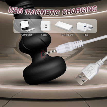 Dual Motor Vibrating Anal Plug with Prostate Massager - Silicone Latex Non-Waterproof Anal Toy for Men and Women, Rechargeable Nickel Battery Powered, 500mAh - Wireless G-Spot Stimulator with 2 Modes