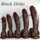 Multi-Size Black Liquid Silicone Female Dildo, Realistic Super Thick Male Cock, Soft Silicone Self-Pleasure Bar, Strong Suction Cup, Adult Sensual Toy, with No Battery Required for Men and Women