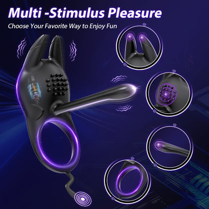 Vibrator Penis Ring Sex Toys - 2in 1 Vibrator Cock Ring With 10 Modes Vibrator, Silicone Adult Toy For Male Sex Toy For Couples, Adult Sex Toys For Couples